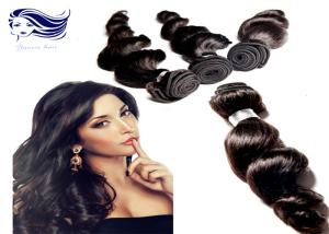 Quality Free Shedding Human Brazilian Hair Extensions Natural Double / Strong Weft wholesale