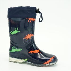 Quality Glossy Leak Proof Kids Unisex PVC Rain Boots With Adjustable Tightening Band wholesale