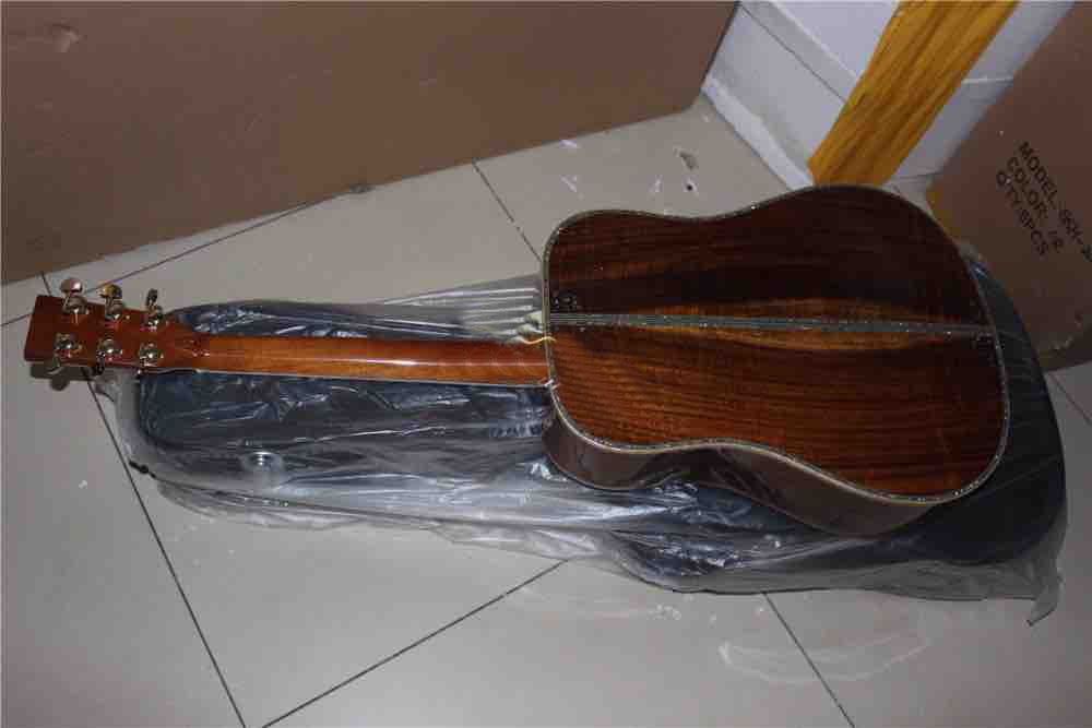 AAAA all solid KOA wood guitar customize D shape body fancy acoustic electric guitar