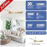 High Air Volume 52 Inch Solid Wood Ceiling Fan Decorative Pure Copper Motor