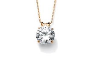 Quality Vintage Solitaire Diamond Necklace , 5mm 14k Solid Gold Necklace Women'S OEM ODM wholesale