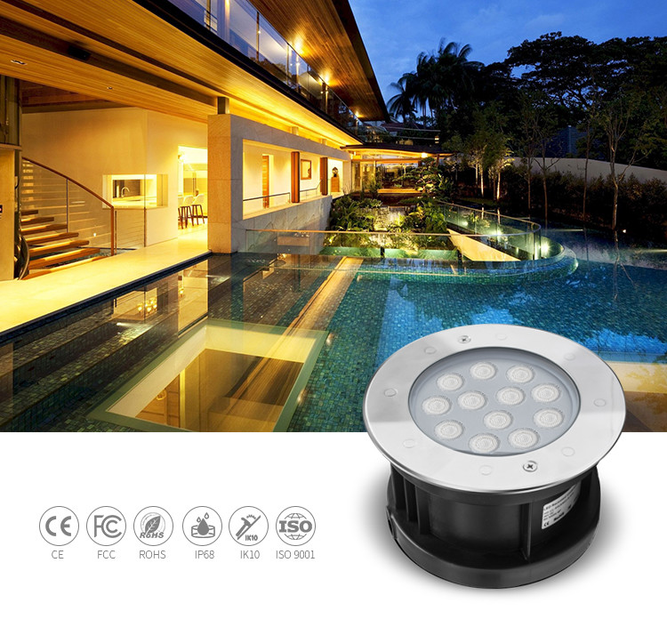 Color Changing RGB External Control Underground 12V 316L 9W Underwater LED Spotlights