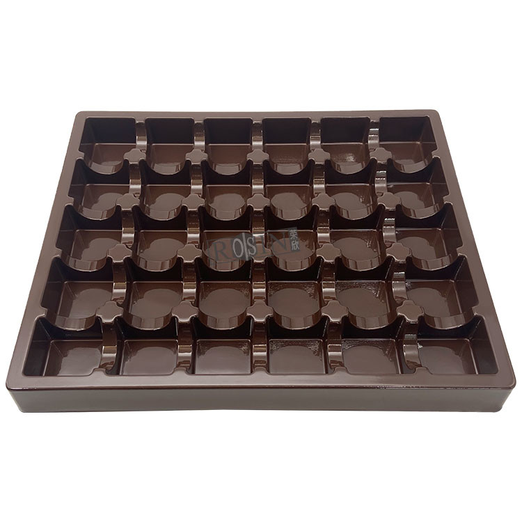 Brown Plastic Chocolate Packaging 30 Cavity Chocolate Blister Tray Disposable
