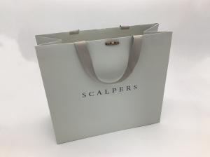 Quality Kraft Texture Branded Paper Bags With Wooden Button Flat Cotton Rope wholesale
