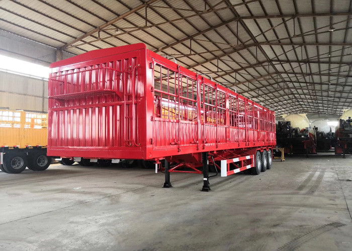 Carbon Steel Semi Truck Trailer / Semi Low Bed Trailer 30-60 Tons