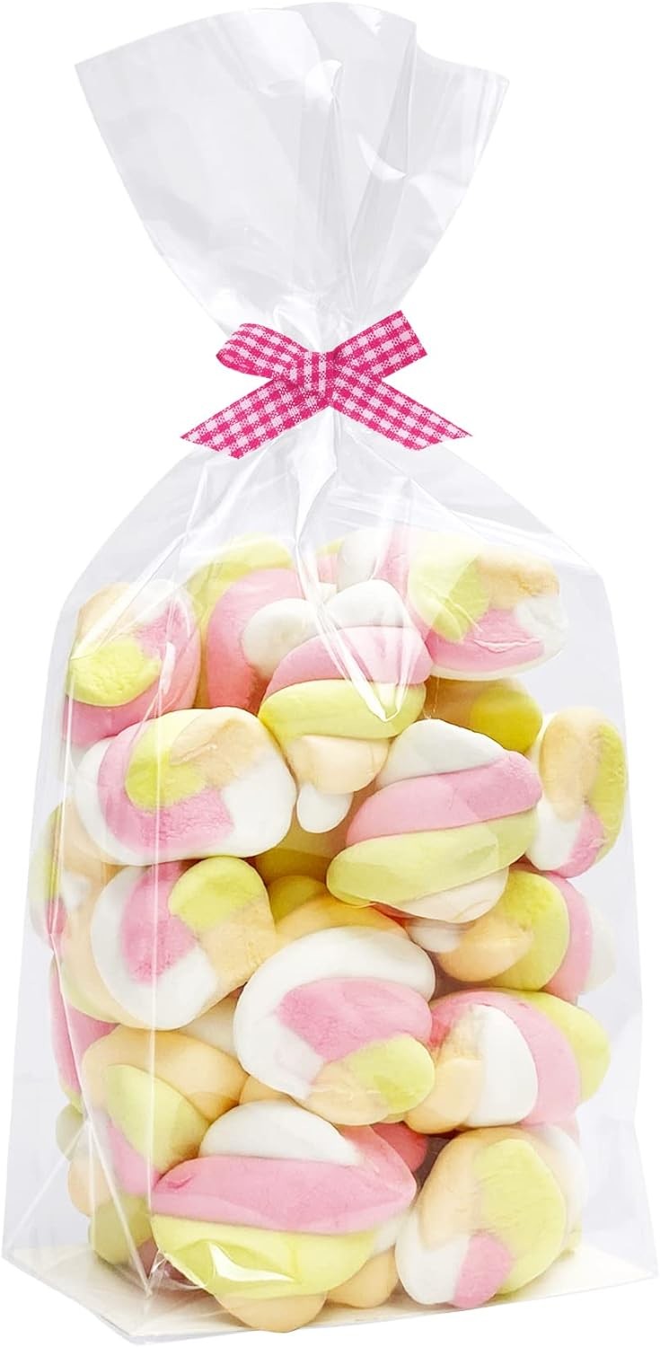 Flat Bottom Cellophane Bags, 3x2x6.5 Inches Gusseted Cellophane Bags With Paper Insert, Recyclable, Sustainable