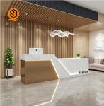 OEM Logo Modern Hotel Reception Desks Solid Surface Material Waterproof