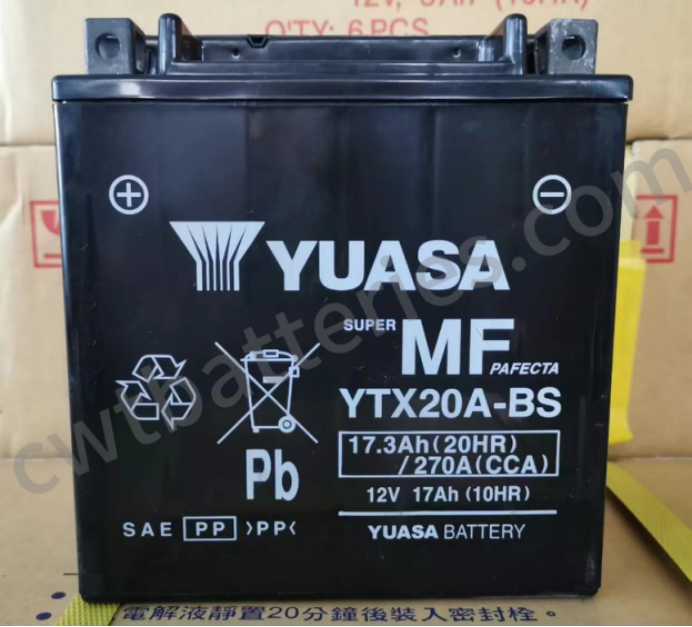17Ah Absorbent Glass Mat 12V AGM Battery Yuasa YTX20A-BS OEM
