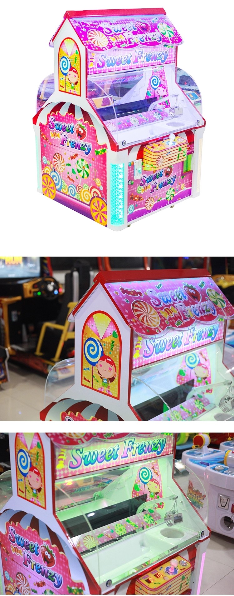 L1.5 * W1.5 * H1.3m Candy Arcade Machine , Kids 200W Street Vending Machines