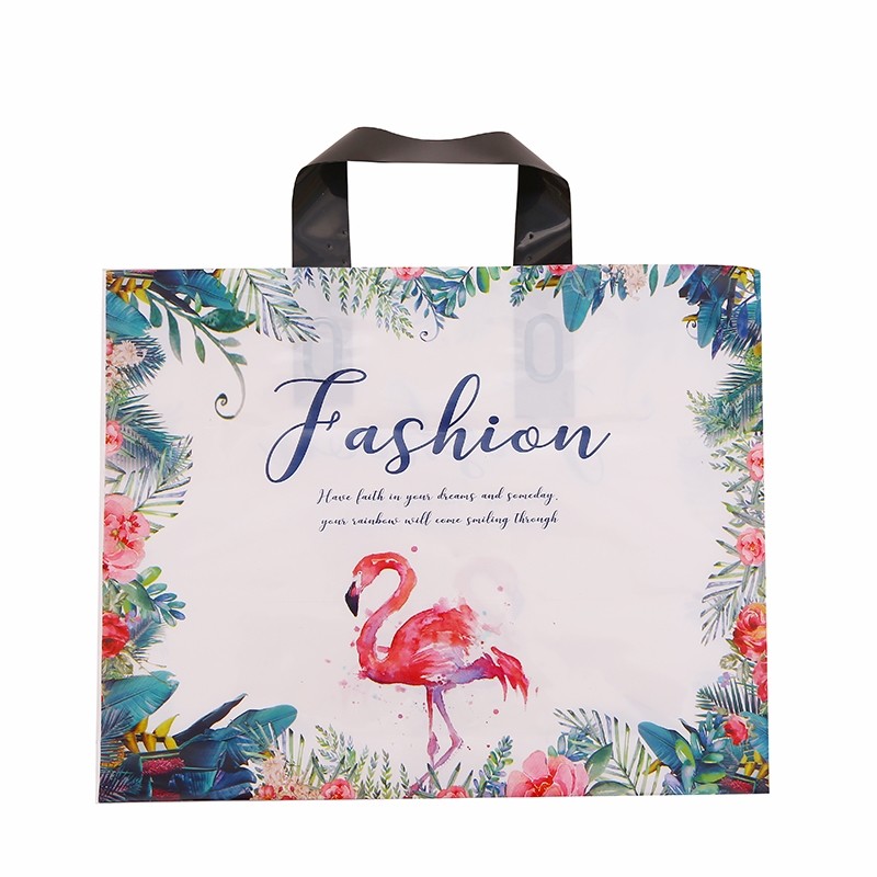 LDPE Logo Printed White Plastic Shopping Tote Bag