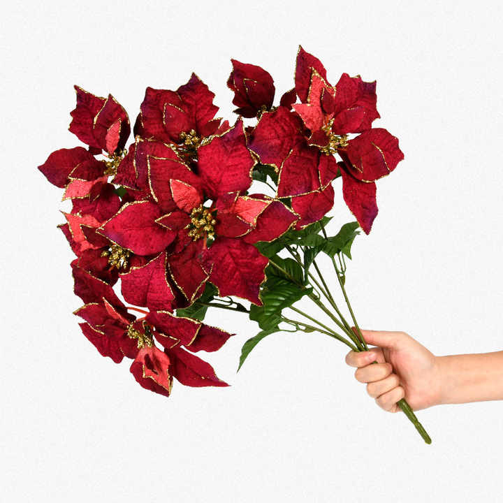 Realistic Simulation Plastic Silk Cloth Flower Bouquet Home Table Christmas Scene Decoration Desktop Ornament for Table