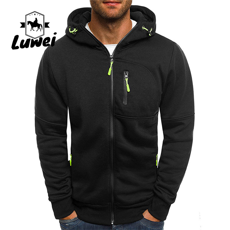 Cropped Moletons Hooded Fitness Slim Fit Jogger Sweat-shirt Bluza Casual Zipper Sweatshirts Mens Outerwear Pullover
