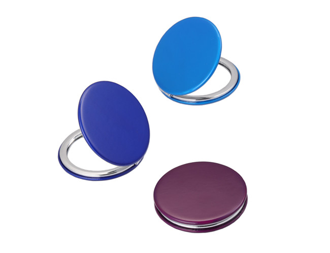Jelly Color ABS Cosmetic Pocket Mirror Debossing 10mm Thickness Small Hand Mirror