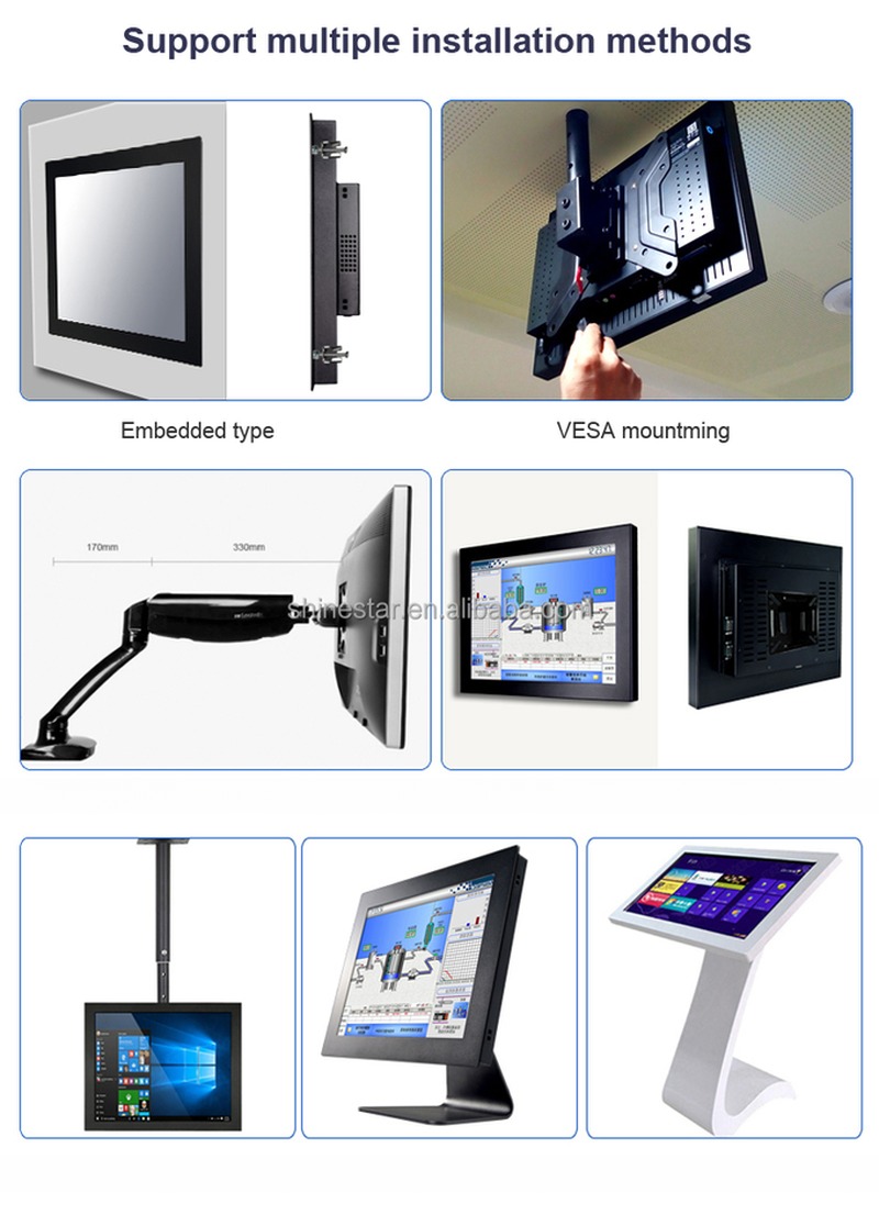 1920*1080 21.5 inch led backlight pos touch screen lcd pop up display with mini PC Win11/Android/ Linux OS
