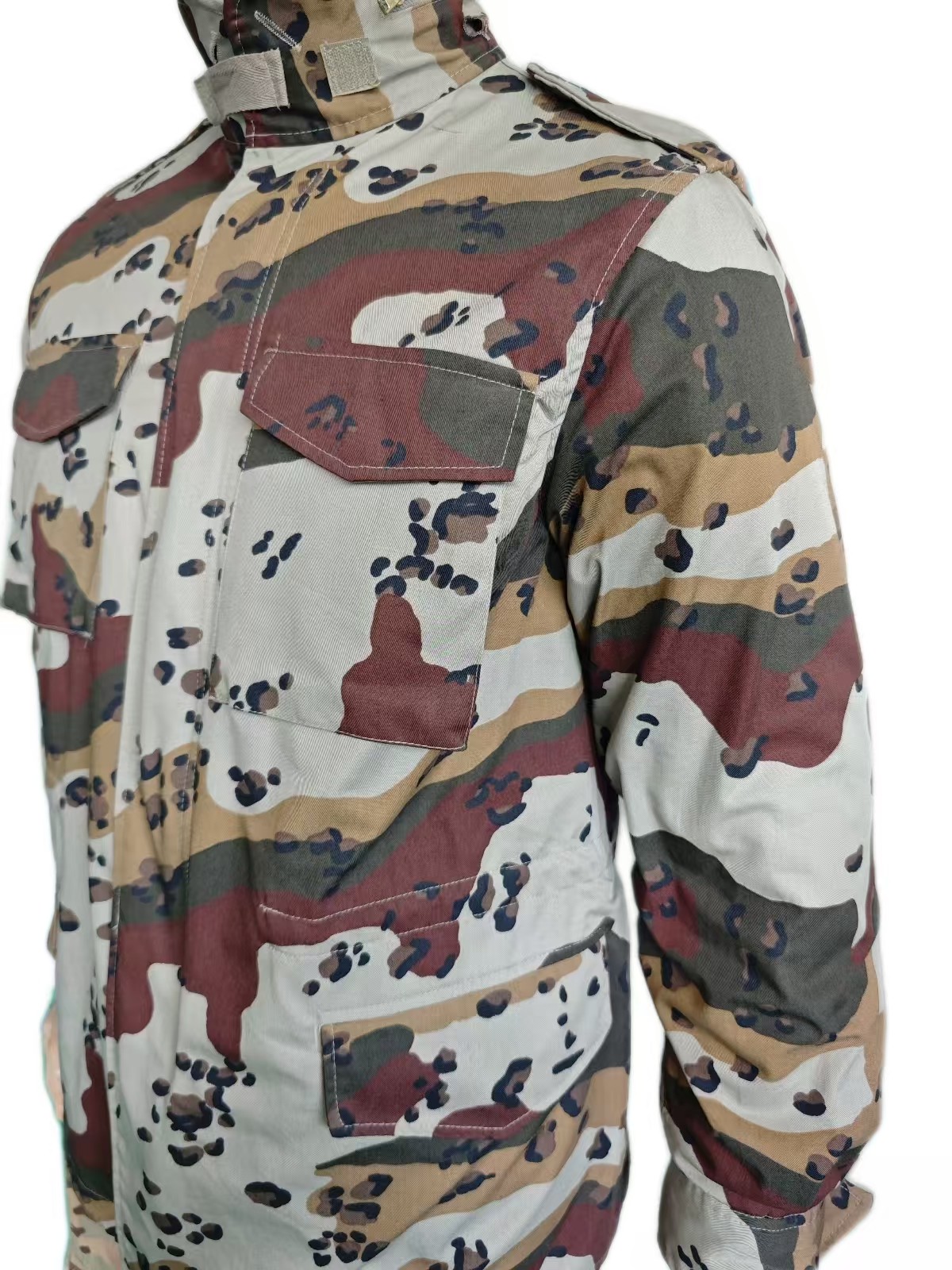 M65 Camo Insulated Detachable Jacket with Metal Button and Zipper Closure Fall and Winter Tactical Windbreaker