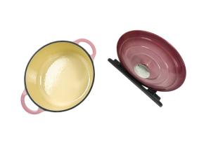 Quality Purple Enamel Coated Cast Iron Casserole With Lid No seasoning wholesale