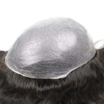 6 Inch Thin Skin Mens Toupee Human Hair Curly Wig 10A Grade OEM