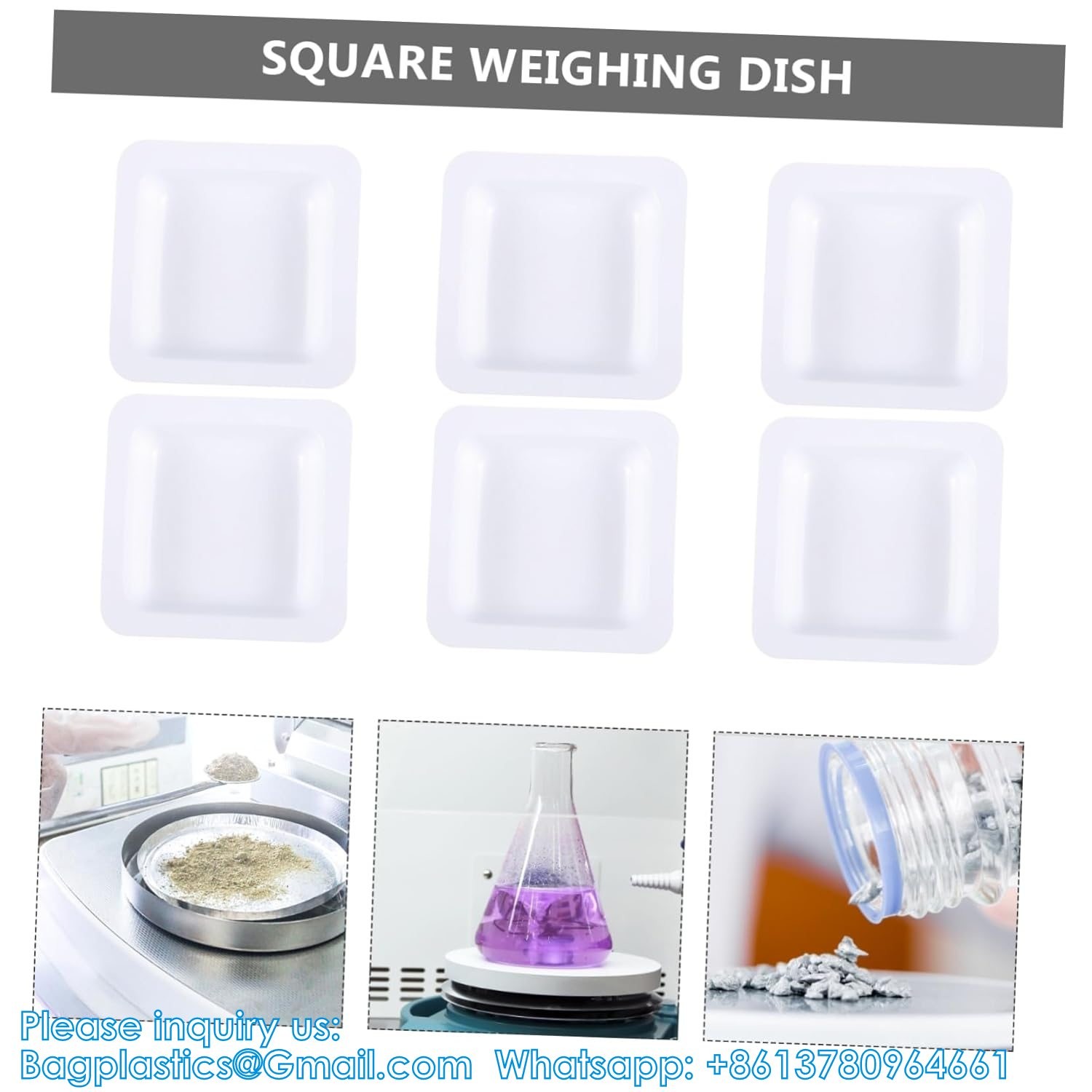 Weighing Pan Plates Disposable Square Tray Plastic Pallet Small Weigh Boats Chemistry Powder Scale White Anti-Static