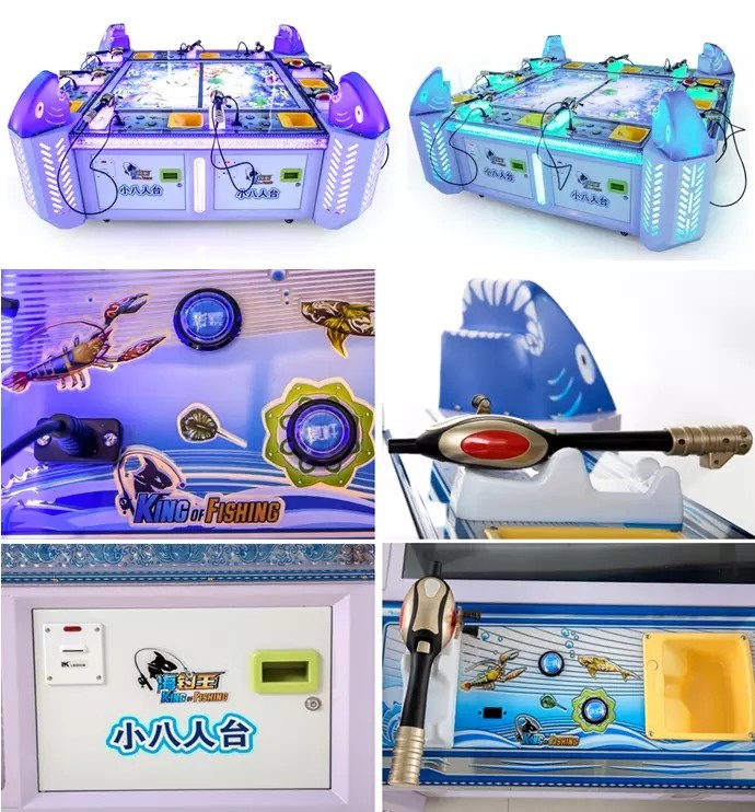 10 Players Kids Arcade Machine / Indoor Fishing King 10p Amusement Arcade Game Machine