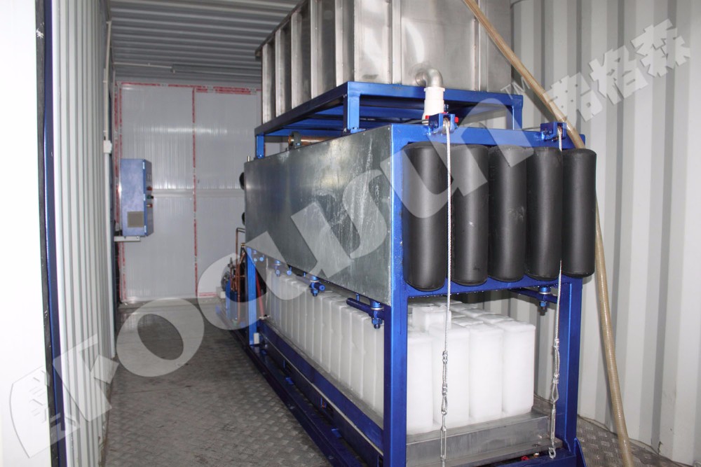 960kg Containerized Direct Refrigeration Block Ice Machine OEM