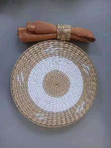 Quality Hot Sale Eco- friendly Handmade Natural Water Hyacinth Woven Table Placemat Seagrass Rattan Straw Placemats wholesale