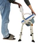 Adjustable Steel Mobile Toilet Chair Bedside Portable Toilet Seat High Strength