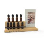 Customizable Wooden Counter Display Rack With Printed Store Logo Cosmetics