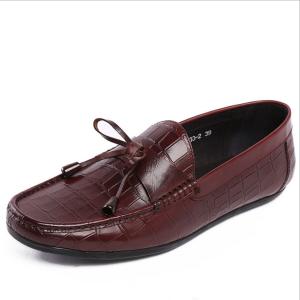 Quality Casual Mens Leather Loafers Patent Leather Moccasins Flat Bow Tie Shoes For Shopping wholesale