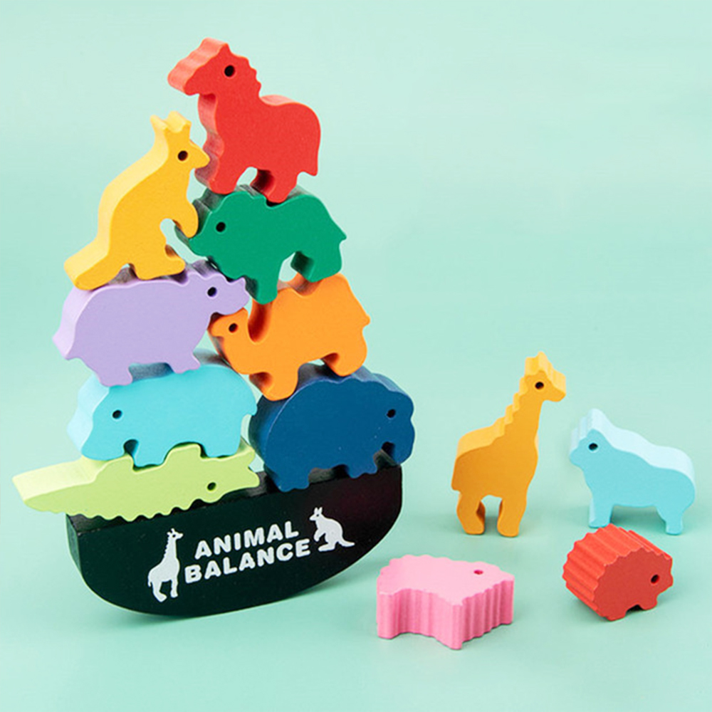 Children 3cm Dinosaur Wooden Building Blocks Toy Animal Town Wooden Blocks