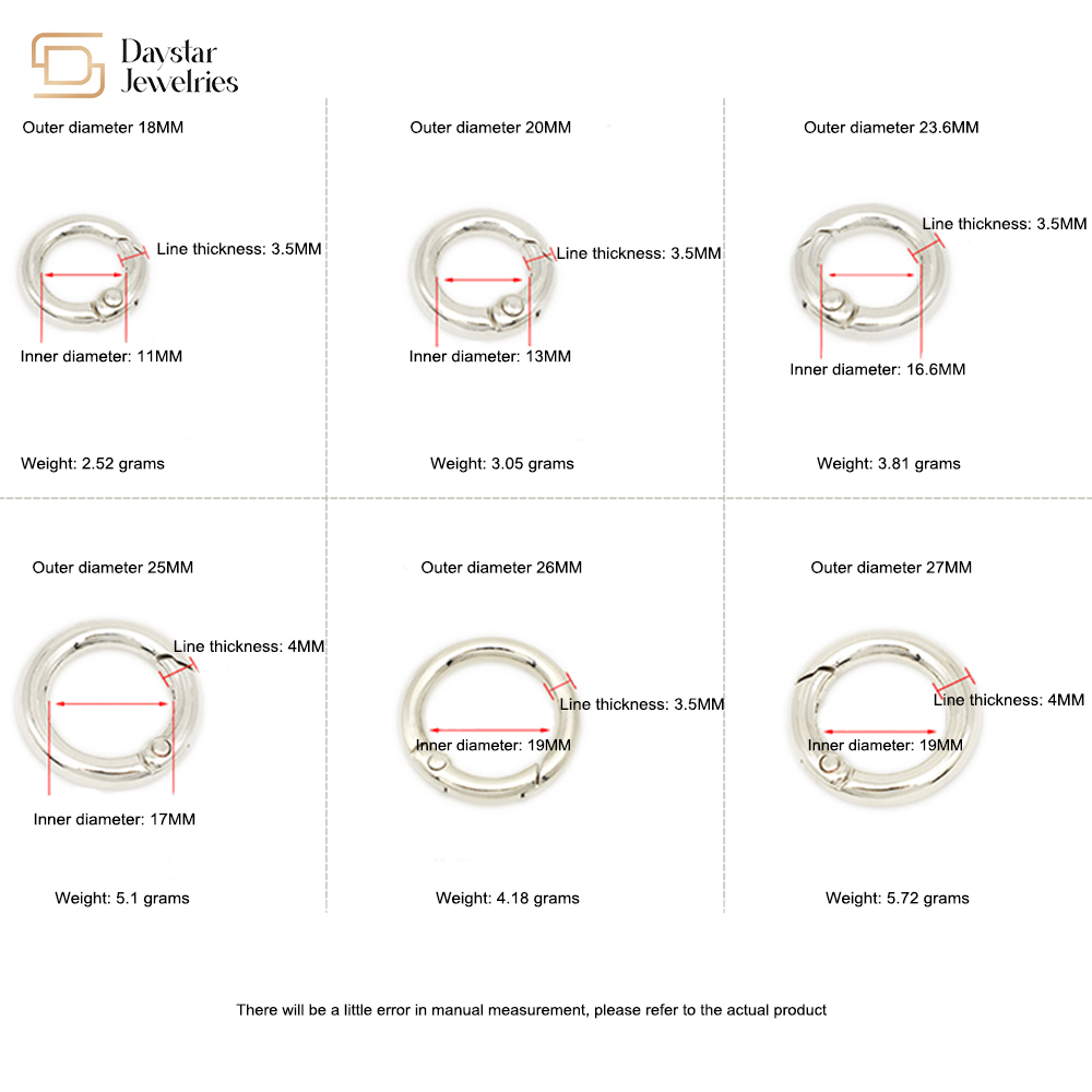 Circular Clips Trigger Spring O Rings For Keyrings Buckle Bags Purses