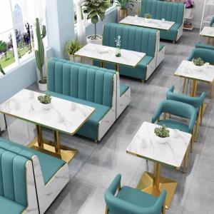 Quality Leather Hotel Restaurant Furniture Marble Art Modern Booth Seating wholesale