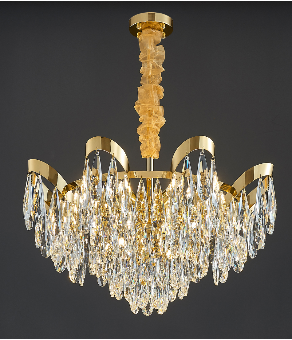 Luxury Crystal Chandelier For Living Room Led Gold basket empire crystal chandelier(WH-CY-226)