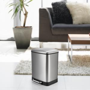 Quality Smudge Proof 6.34 Gallon Rectangle Stainless Steel Garbage Can wholesale