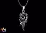 9g Leather Chain Engraved Punk Dragon Flame Necklace