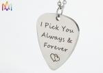 Eco Friendly 15g Engraved Guitar Pick Pendant