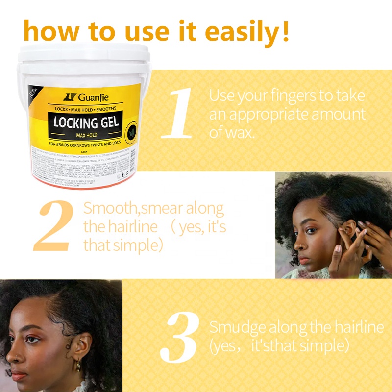 Extreme Hold High Shine Edge Control Gel for Braids Twist Locs 64oz Smooth and Locks