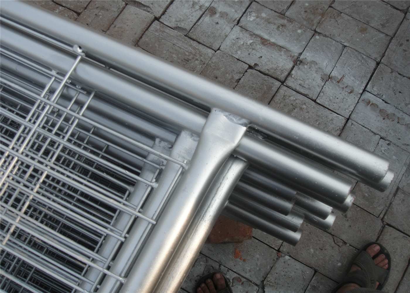 Chain Link Construction Fence , Construction Site Fencing 14 Microns Zinc Thickness