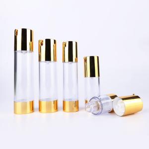 Quality Gold Transparent Airless Cosmetic Bottles For Lotion Spray 30ml 50ml wholesale