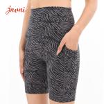 Tie Dye Printed Pocket 8" Biker Shorts For Women High Waisted Yoga Workout