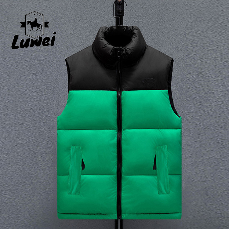 Winter Clothing Thick Gilets Quilted Warm Utility Contrasting Colors Sleeveless Waistcoat Vest Plus Size Vest Men