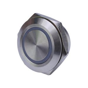 China Push button switch 19mm flattest metal Momentary waterproof 12V on sale
