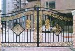 Contemporary Wrought Iron Gates Rustproof Black Powder Coating Surface
