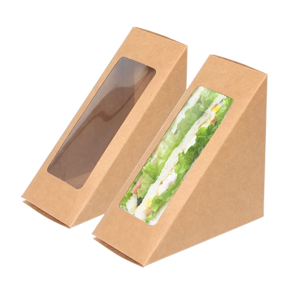 Recycled Materials Custom Printed Sandwich Packaging Box with PVC Clear Window Takeaway