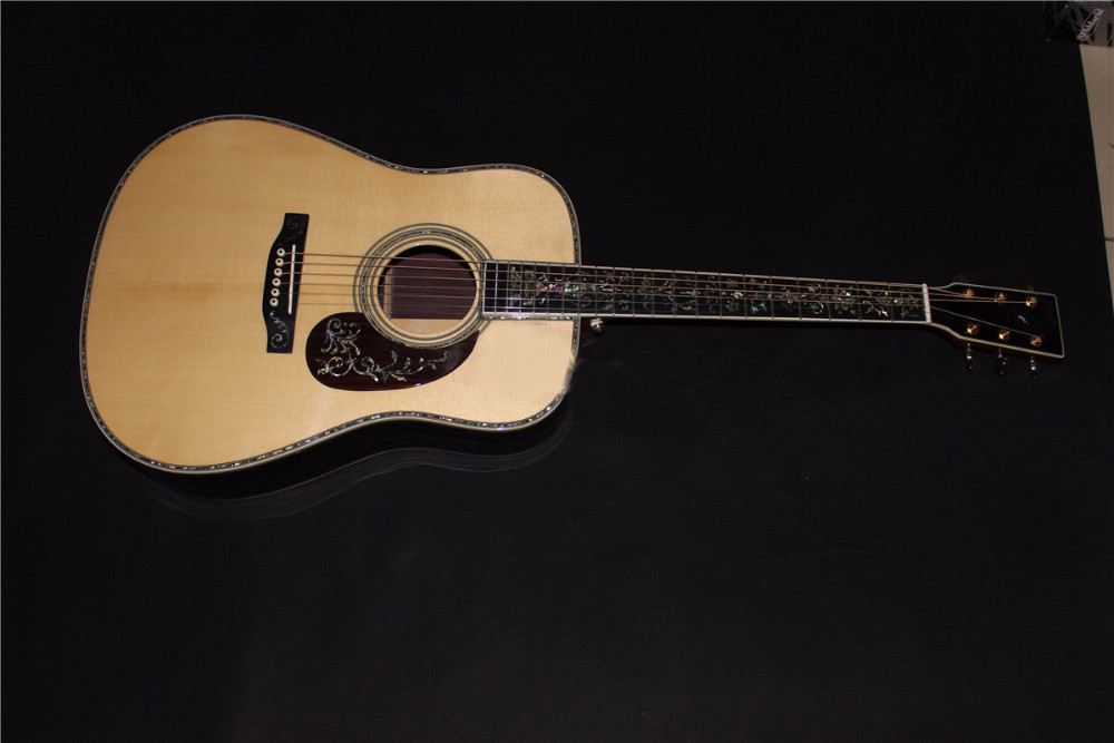 AAAAA all solid wood guitar customize right the best D shape right left handed acoustic electric guitar