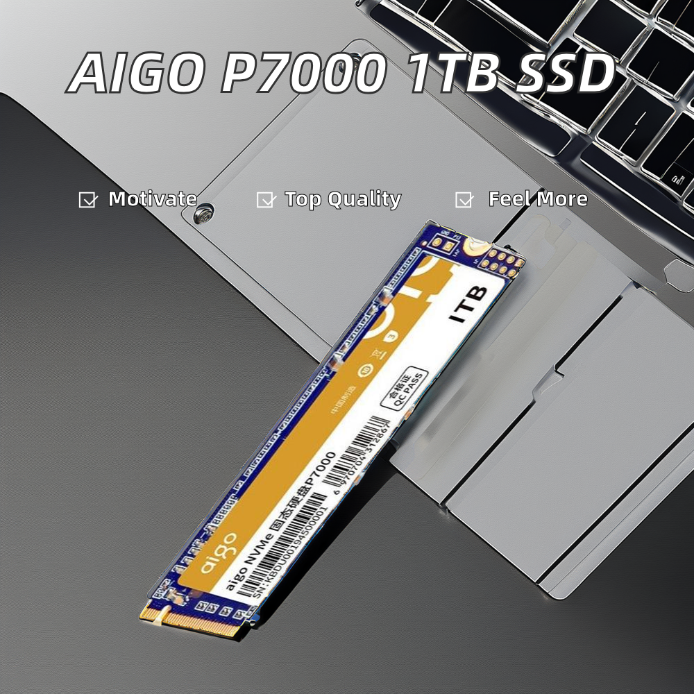 Ai-go P7000 NVMe SSD 1TB M.2 PCIe Metal 5TB HDD Capacity For Desktop Laptop Server PC SATA Expansion Port Bulk Packaged