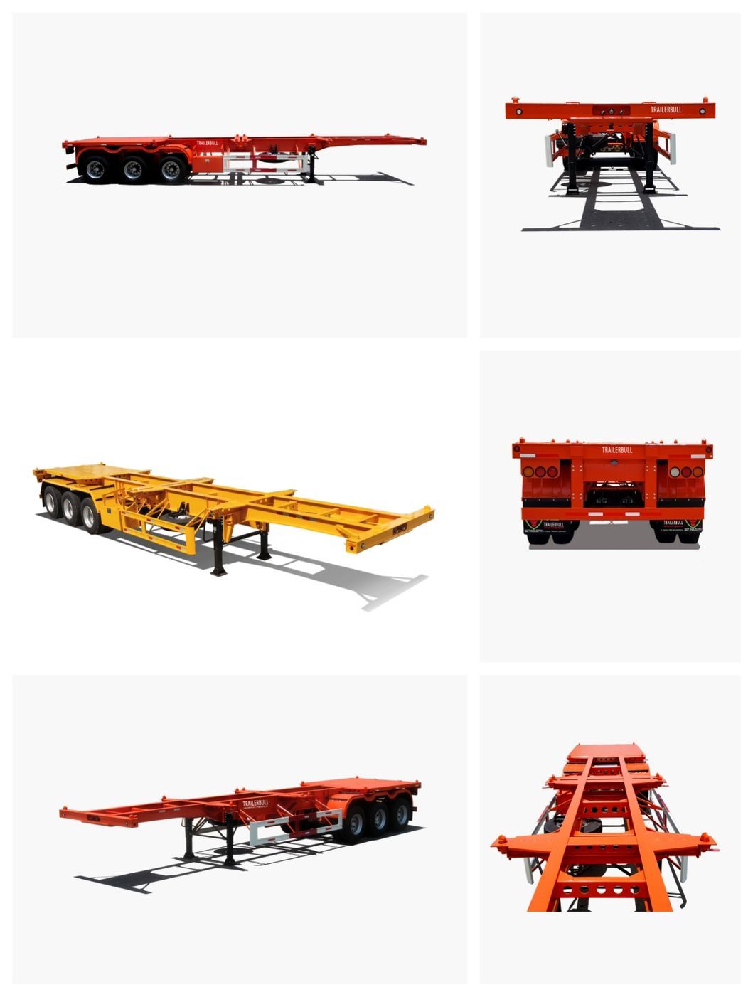 3 Axles 40FT ISO Straight Skeleton Truck Trailers with BPW Axle 12t and Mechinical Suspension for Heavy Duty Container Transit