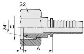 OEM Hydraulic Hose Fitting Metric Female 24 Cone O-Ring H. T. 20511