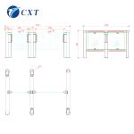 Office Building Waterproof Waist Height Turnstile Glass Swing Turnstile