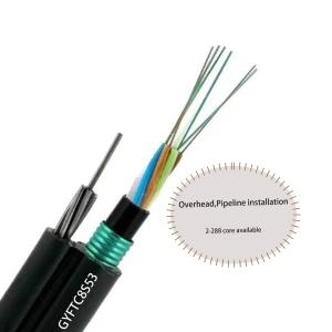 China Double Jacket Double Armoring Figure 8 GYFTC8S53 Aerial 6 24 48 96 Core Fiber Optic G652d Cable Per Meter on sale