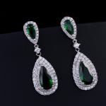 Fashion earring jewelry CZ crystal water drop gold plated tear drop bridal
